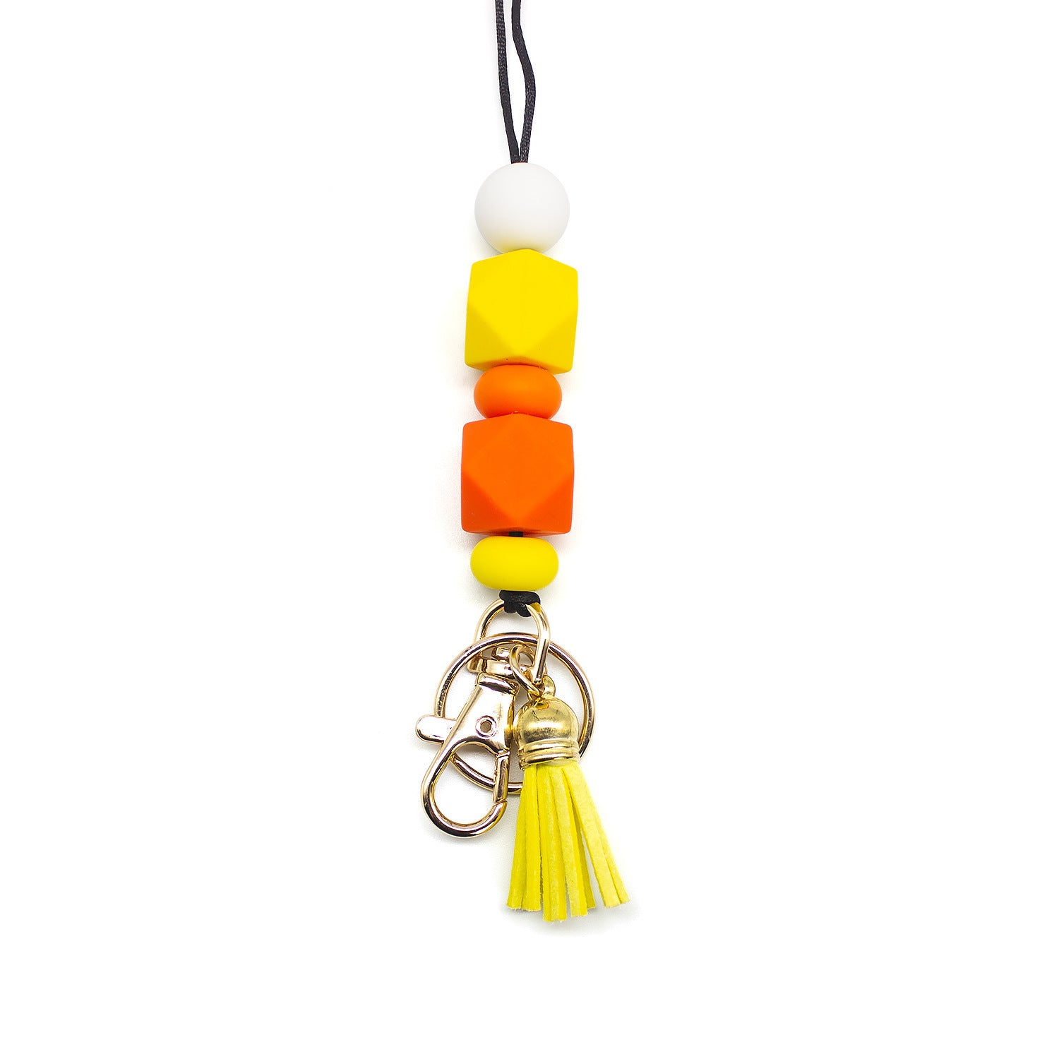 Wholesale Silicone Beaded Wooden Sign Acrylic Lanyard Keychain